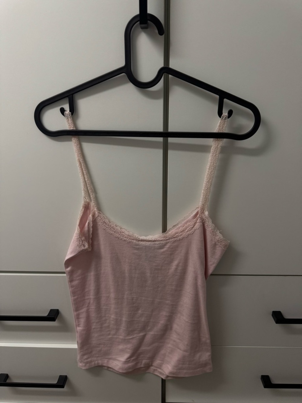 Streetwear Society Pale Pink Lace-Trim Camisole Tank